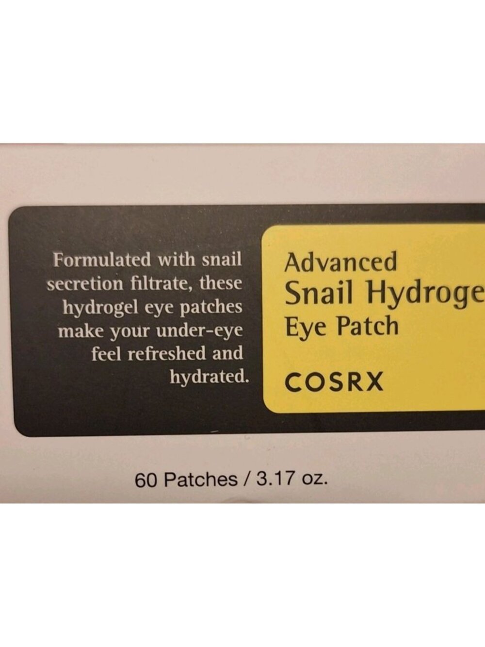 COSRX Advanced Snail Hydrogel Under-Eye Patches Hydrating 60 Count Exp 11/28